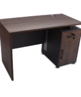 1203z1 Galo 2 Office Desk 1000mm x 600mm x 750mmH - The Galo 2 Office Desk will add a rich look to your office and will give the impression of luxury and quality. Made to keep you feeling neat, organized, and efficient, this computer desk in a dark brown finished top is both spacious and elegant to enhance your home or work office space.  Galo 2 Office Desk works perfectly as a computer desk, home workstation, or office workstation. Fits right into your study room, dormitory, living room, or bedroom.