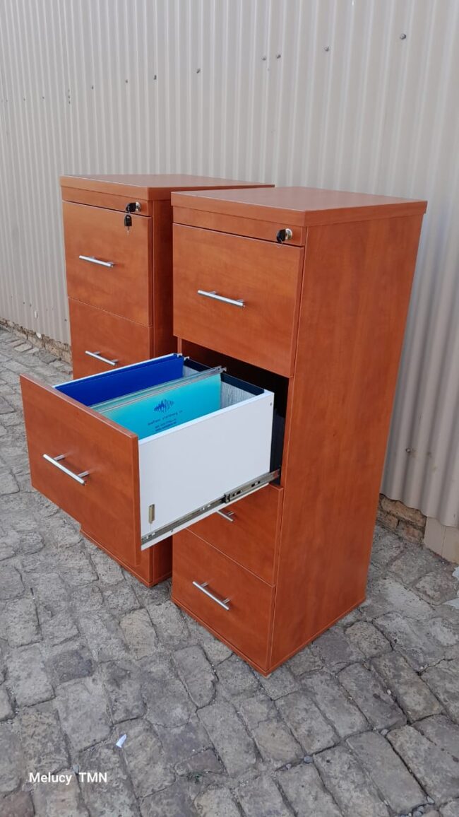Cherry Wood Four Drawer Cabinet 1300mmH x 500mm x 440mmD