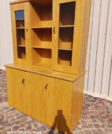 Oak Veneer Glass Cabinet 2200mm x 1600mm x 640mm