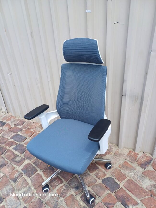 Moritz Ergonomic Grey Chair with Headrest And 3D Armrest