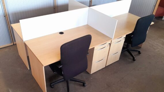 Four way cluster desk 2800mm x 1500mm
