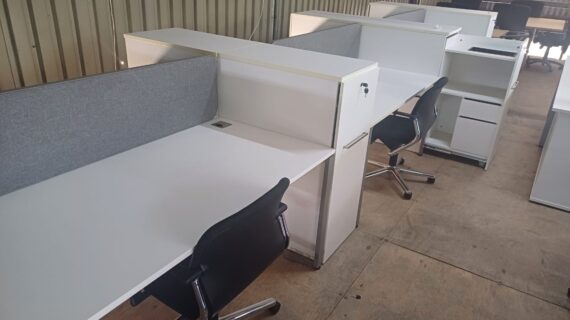 6 Way Cluster Desk With Drawers 5850mm x 1500mm