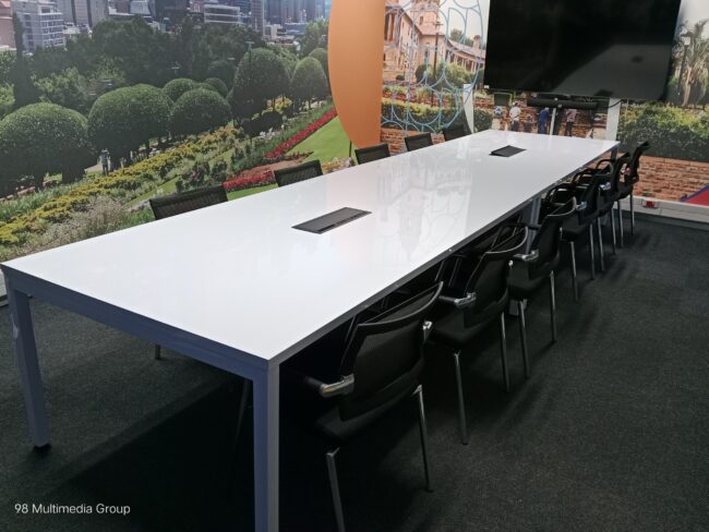 Gloss White Boardroom Table 4800mm x 1200mm