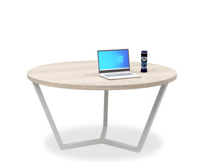 Round Conference Table with Steel Curved Legs