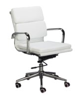 Classic Cushion MB White 1024x1024 1 Classic Cushion Mid Back - CLASSIC FLAT CUSHION MEDIUM BACK Tortion tilt mechanism with stabilizing bar for extra strength; Gas height adjustment; stylish chrome arms; chrome pyramid base. Maximum Weight: 130KG 5 Year Warranty