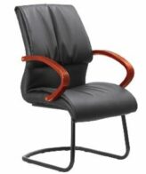 DB 019 visitor chair – black PU leather