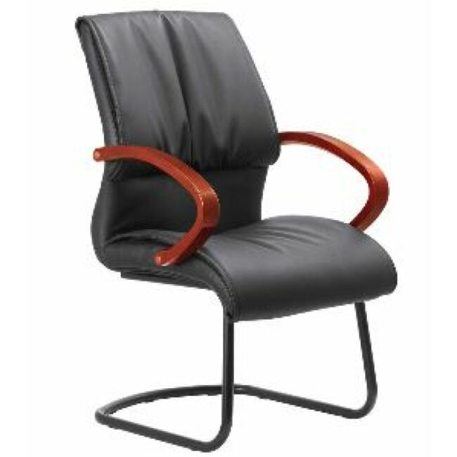 DB 019 visitor chair – black PU leather