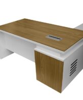 Hover Executive Office Desk 162,5 (L) x 175 (W) x 75 (H) cm 2 IMG 3646 1 Hover Executive Office Desk 162,5 (L) x 175 (W) x 75 (H) cm - Infuse contemporary style in the workspace with Halo Executive Office Desk Natural, featuring extensive storage to meet your high demands. This modern and functional design brings back natural textures in a sophisticated style to exude professional tones for the office. This Executive desk is designed similarly to the Afton Office desk, the only difference is the color scheme.