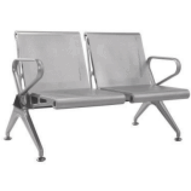 2 Seater Steel Public Seating Bench – Aluminium Powder Coated