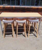 a82dbbb2 896e 47f8 8a96 78451f47d7bf scaled 1 Bar Table Wooden Top & Steel Frame 1800mm x 600mmD x 920mmH - Bar Table Wooden Top & Steel Frame 1800mm x 600mmD x 920mmH
