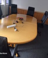 Oval Oak Veneer Boardroom Table 3200mm x 1600mm
