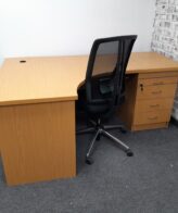 b619b496 9ba9 43a0 8e27 82be8ceb5c6c scaled 1 L Shape Oak Desk 1800mm x 1200mm - Natural oak l shape desk with high pedestal