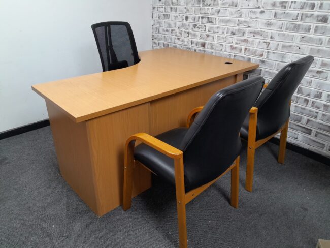 L Shape Oak Desk 1800mm x 1200mm - Image 4