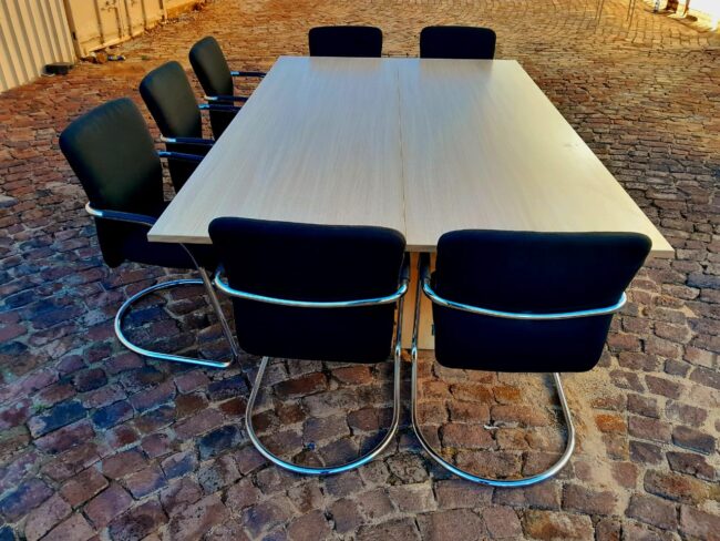 Summer Oak Boardroom Table 2400mm x 1500mm - Image 3